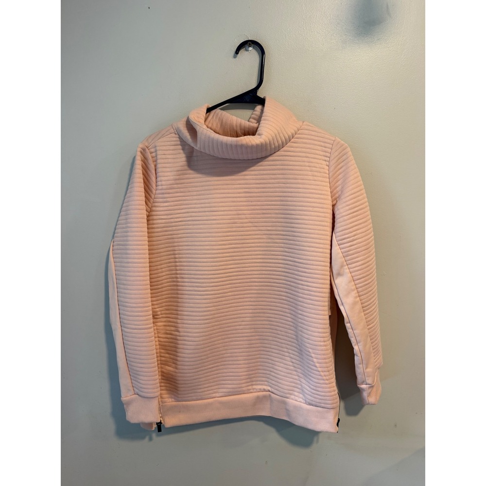 The Sweatshirt Project FDJ Pink Quilted Cowl Neck Pullover Side Zip Small